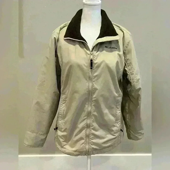 Columbia coat size small fleece lined jacket zipper pockets barn jacket - Picture 1 of 13